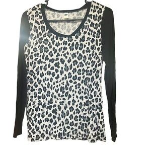 Old Navy Women’s Cheetah Leopard Animal Print Colorblock Long Sleeve Shirt S/P